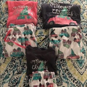 Christmas family long sleeve pjs set